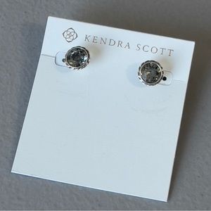 Kendra Scott SilverTone Stud Earrings - NWT Crystal Rhinestone